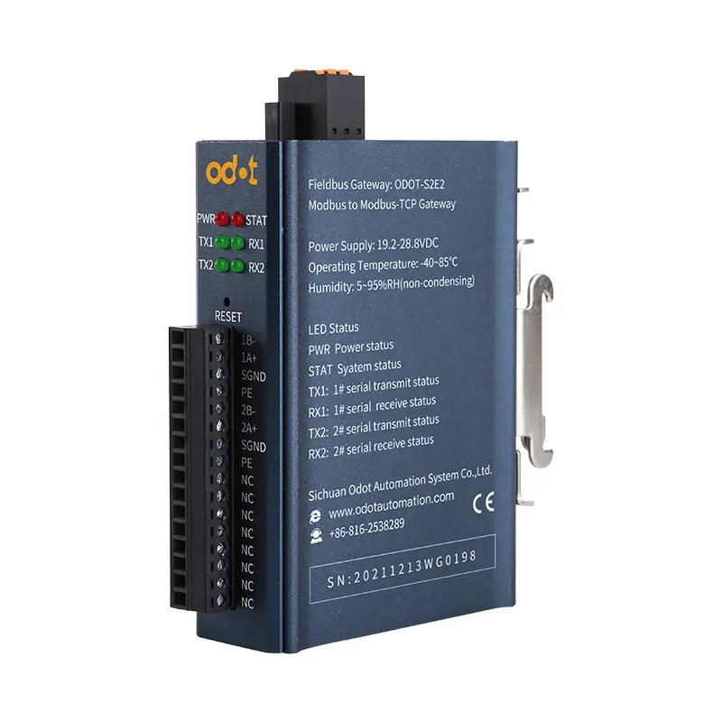 Odot - ODOT-S2E2 Gateway 2 Serial Modbus RTU ASCII to Modbus TCP Protocol Converter