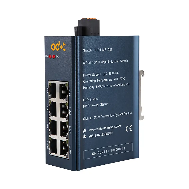 Odot - ODOT-MS100T Series 8-Port Unmanaged Industrial EtherNet Switch
